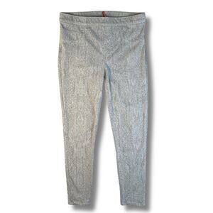 Spanx Jeanish Ankle Leggings Womens Large Gray Snake Skin Print Stretch High